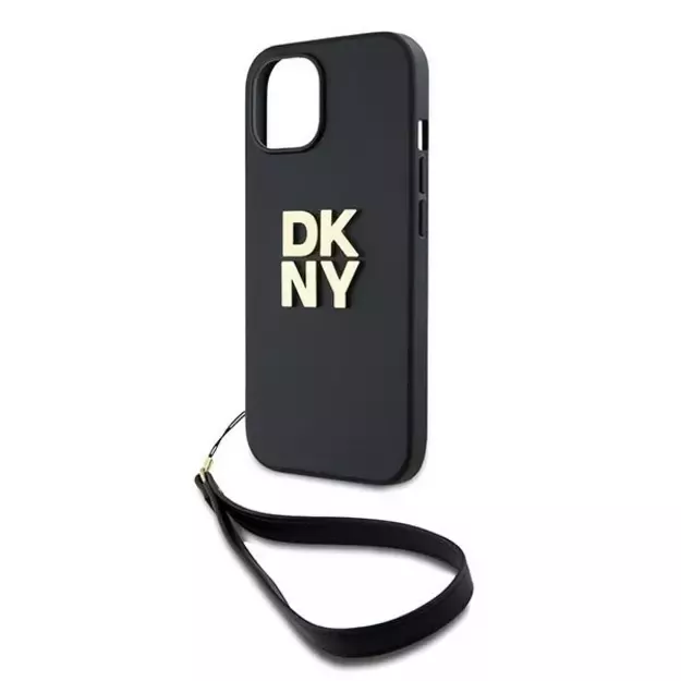 DKNY Wrist Strap Stock Logo iPhone 15 Plus Case - Black 2