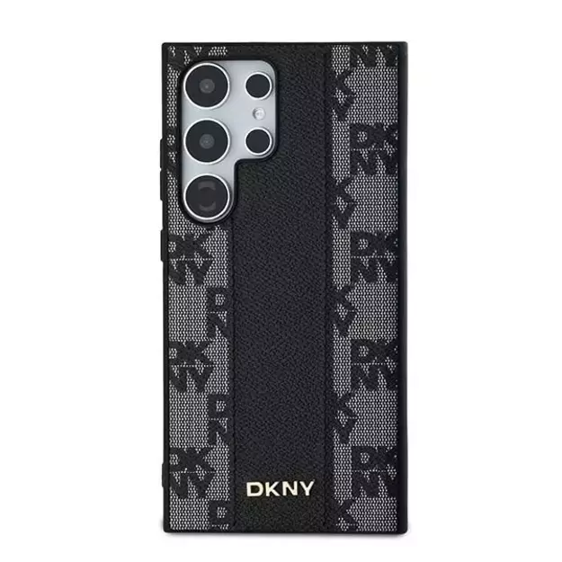DKNY Leather Checkered Mono Pattern MagSafe Case for Samsung Galaxy S24 Ultra - Black 9