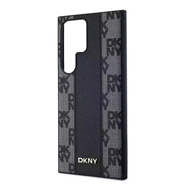 DKNY Leather Checkered Mono Pattern MagSafe Case for Samsung Galaxy S24 Ultra - Black 12