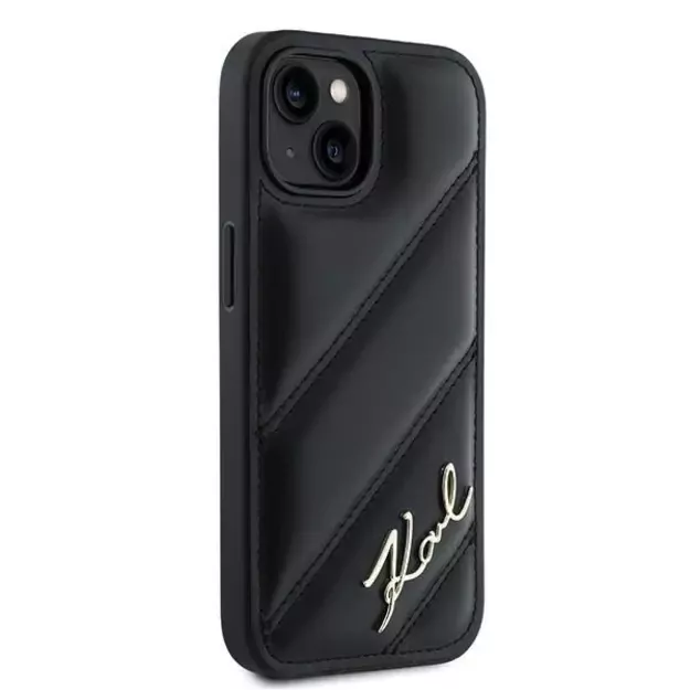 Karl Lagerfeld Diagonal Quilted Script case for iPhone 14 / 15 / 13 - black 3