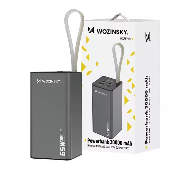 Powerbank Wozinsky K65+ 65W 30000mAh 2x USB-C, 1x USB-A 65W - gray 16