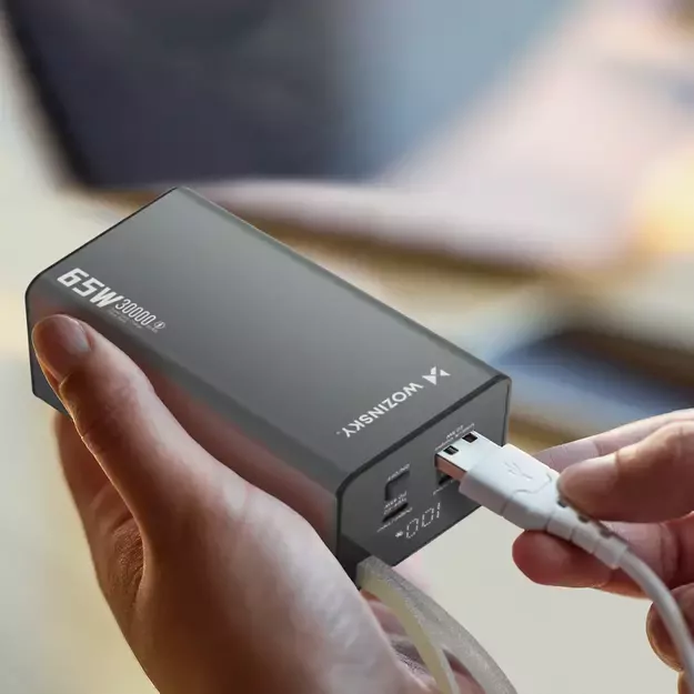 Powerbank Wozinsky K65+ 65W 30000mAh 2x USB-C, 1x USB-A 65W - gray 18