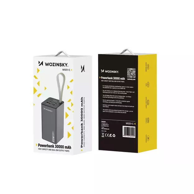 Powerbank Wozinsky K65+ 65W 30000mAh 2x USB-C, 1x USB-A 65W - gray 19