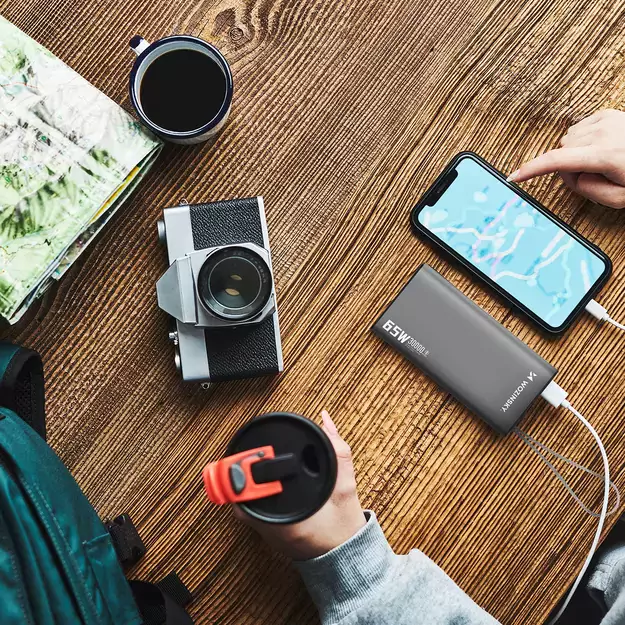Powerbank Wozinsky K65+ 65W 30000mAh 2x USB-C, 1x USB-A 65W - gray 22