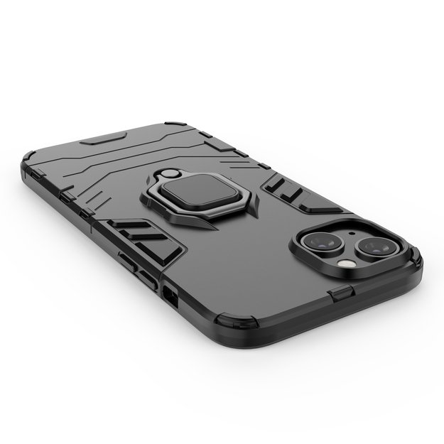 Ring Armor case for iPhone 14 Plus armored cover magnetic holder ring black 16
