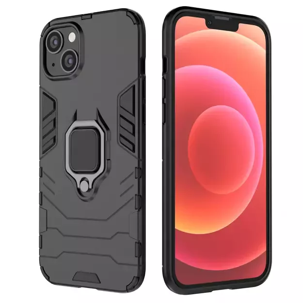 Ring Armor case for iPhone 14 Plus armored cover magnetic holder ring black 14