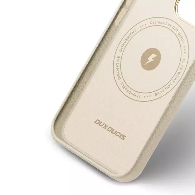 Dux Ducis Roma leather case for iPhone 13 Pro Max elegant genuine leather case white 3