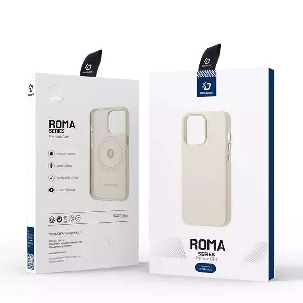 Dux Ducis Roma leather case for iPhone 13 Pro Max elegant genuine leather case white 4