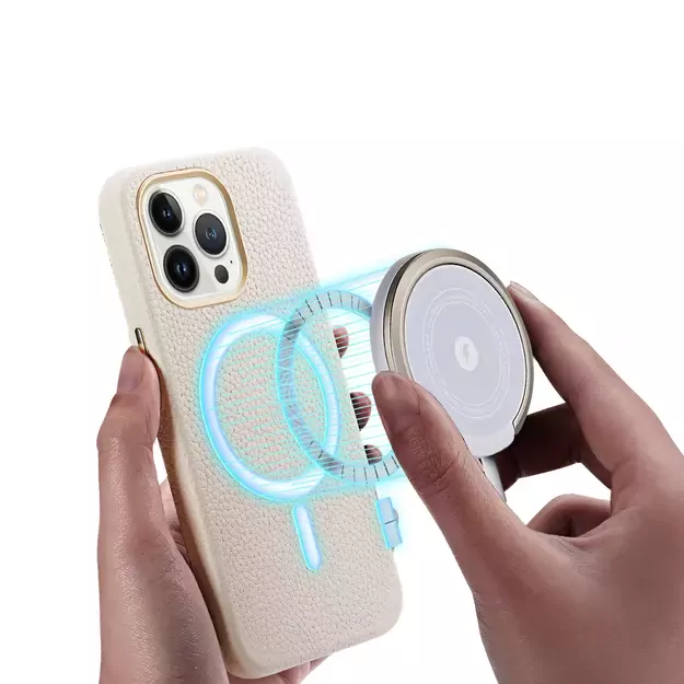 Dux Ducis Roma leather case for iPhone 13 Pro Max elegant genuine leather case white 7