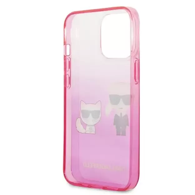 Karl Lagerfeld KLHCP13LTGKCP iPhone 13 Pro / 13 6,1  hardcase różowy/pink Gradient Ikonik Karl & Choupette 6