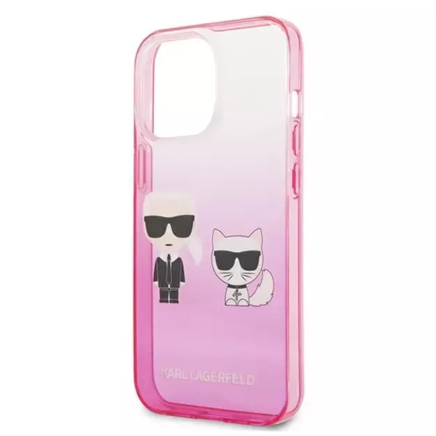 Karl Lagerfeld KLHCP13LTGKCP iPhone 13 Pro / 13 6,1  hardcase różowy/pink Gradient Ikonik Karl & Choupette 5