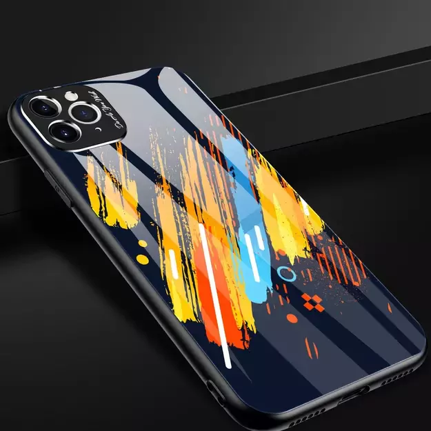Color Glass Case Durable Cover with Tempered Glass Back and camera cover iPhone 11 Pro Max pattern 1 31