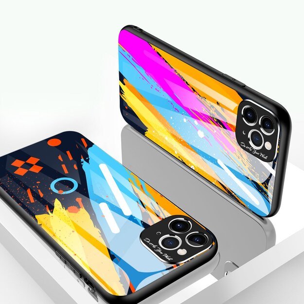 Color Glass Case Durable Cover with Tempered Glass Back and camera cover iPhone 11 Pro Max pattern 1 2