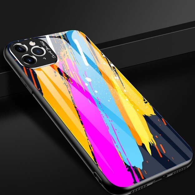 Color Glass Case Durable Cover with Tempered Glass Back and camera cover iPhone 11 Pro Max pattern 1 13