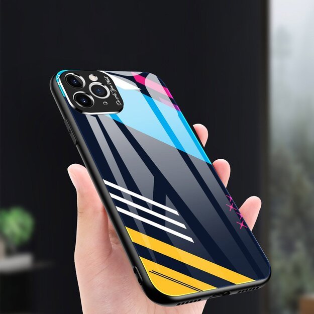 Color Glass Case Durable Cover with Tempered Glass Back and camera cover iPhone 11 Pro Max pattern 1 4