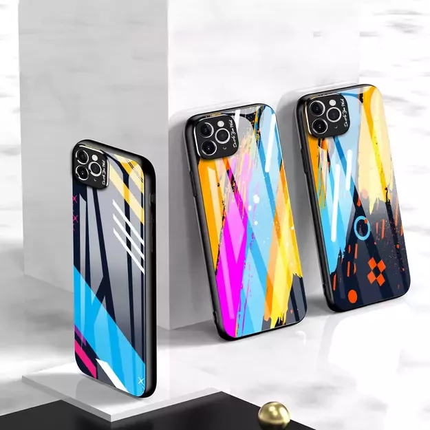 Color Glass Case Durable Cover with Tempered Glass Back and camera cover iPhone 11 Pro Max pattern 1 25