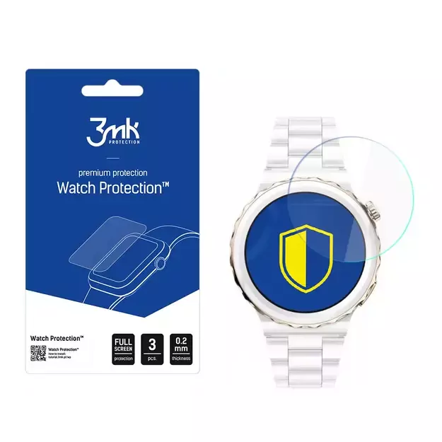 3mk Watch Protection™ v. FlexibleGlass hybrid glass on Huawei Watch GT 3 Pro Elegant 43 mm