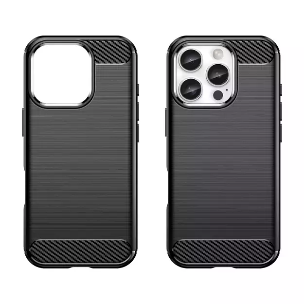 Carbon Case for iPhone 16 Pro Max Silicone Case - Black 1