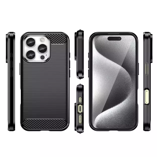 Carbon Case for iPhone 16 Pro Max Silicone Case - Black 2