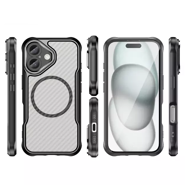 Leading Series MagSafe Silicone Case for iPhone 16 Plus - Black 2