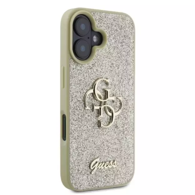 Guess Fixed Glitter Big 4G iPhone 16 Case - Gold 4