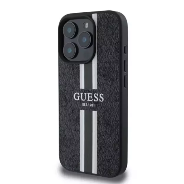 Guess 4G Printed Stripes MagSafe case for iPhone 16 Pro - black 1