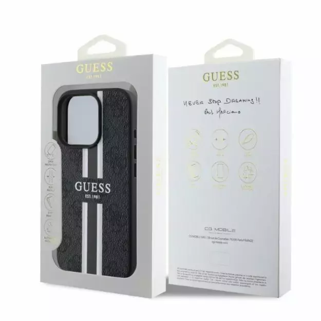 Guess 4G Printed Stripes MagSafe case for iPhone 16 Pro - black 5