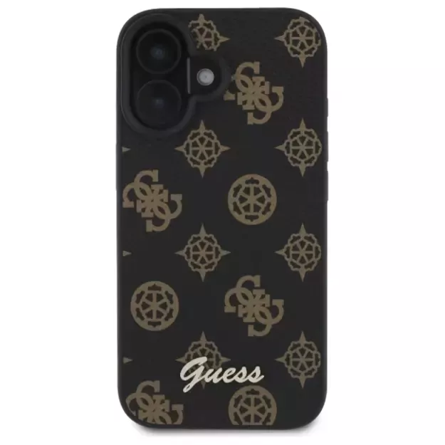 Guess Peony Script MagSafe iPhone 16 Case - Black 9