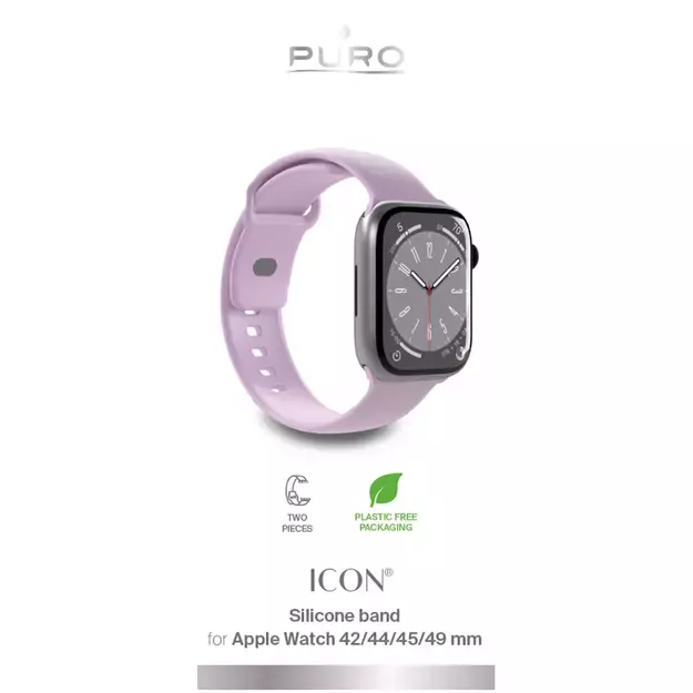 Puro Icon Silicone Strap for Apple Watch 42 / 44 / 45 / 49 mm - Lavender (2 pcs.) 1