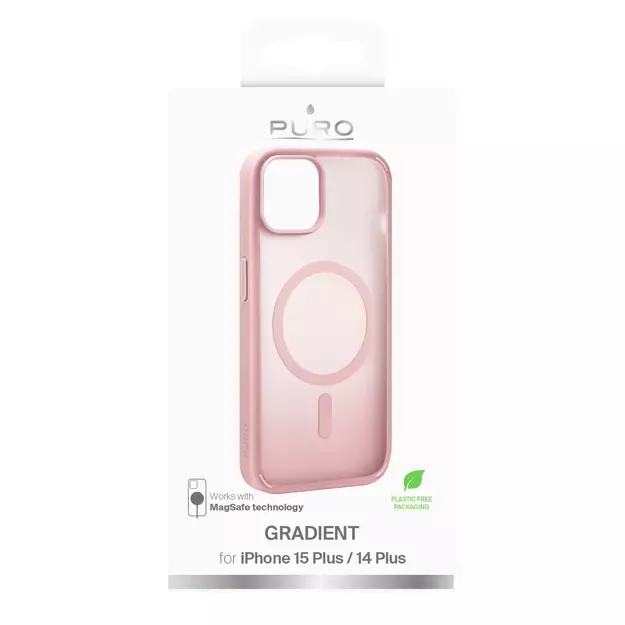 Puro Gradient MagSafe Silicone Case for iPhone 15 Plus - Pink 1