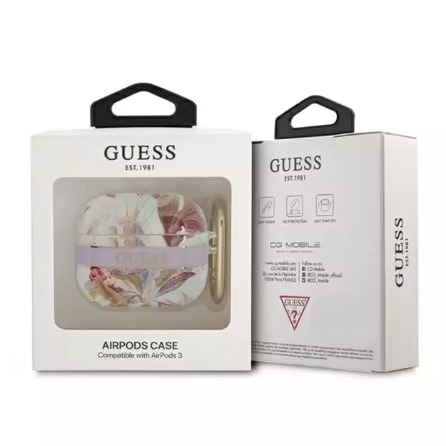 Guess GUA3HHFLU AirPods 3 cover purple/purple Flower Strap Collection 2