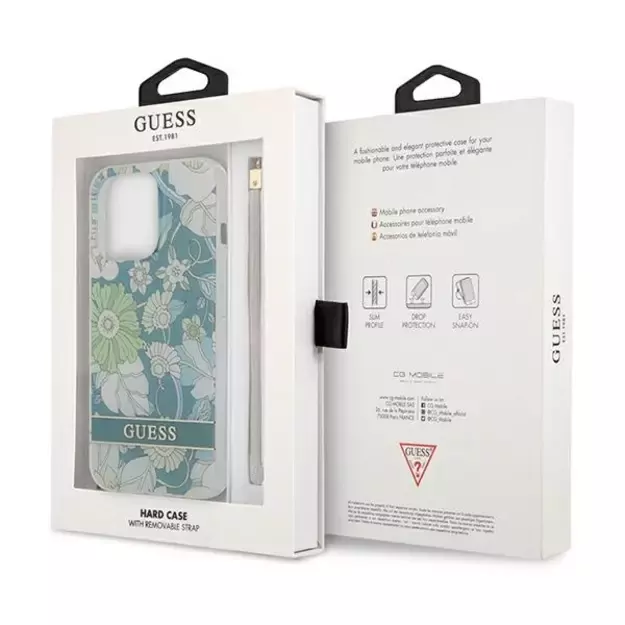 Guess GUHCP13LHFLSN iPhone 13 Pro / 13 6.1&quot  green/green hardcase Flower Strap 8