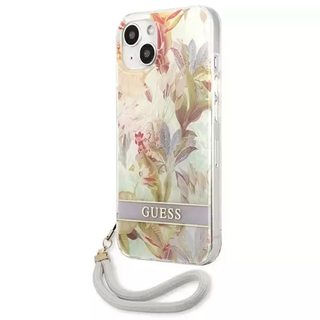 Guess GUHCP13SHFLSU iPhone 13 mini 5.4&quot  purple/purple hardcase Flower Strap 8