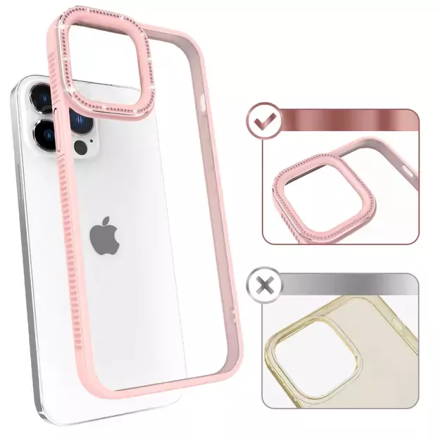 Kingxbar Sparkle Series case iPhone 13 Pro with crystals back cover pink 13
