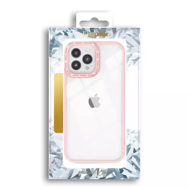 Kingxbar Sparkle Series case iPhone 13 Pro with crystals back cover pink 11
