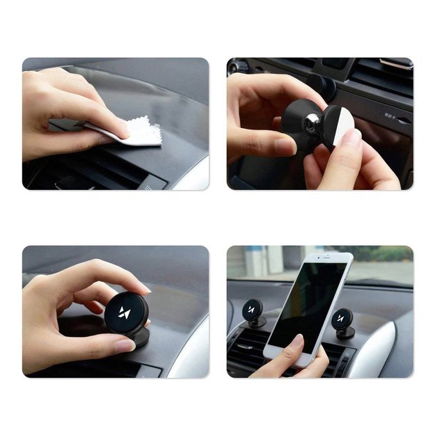 Wozinsky Magnetic Car Dashboard 360 Self-adhesive Black (WMH-05) 10
