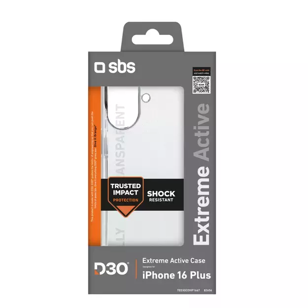 SBS Extreme Active D3O Case for iPhone 16 Plus - Transparent 1
