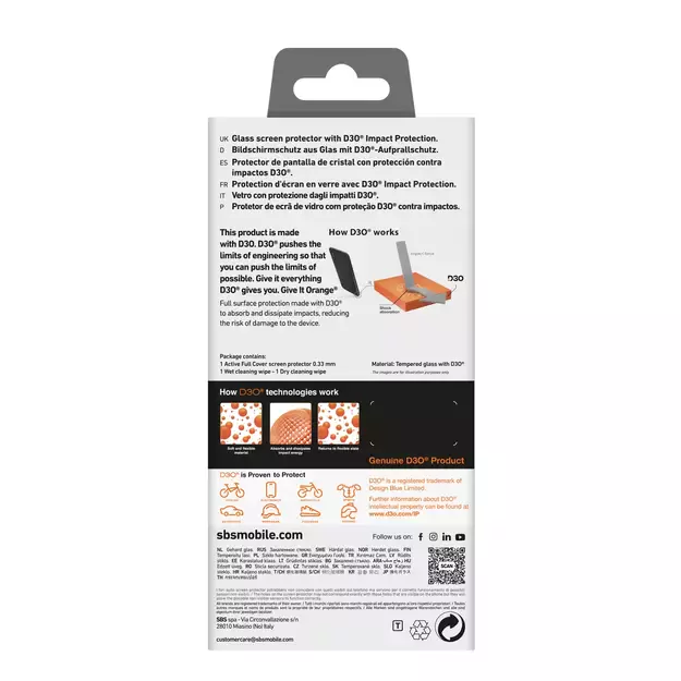 SBS Tempered Glass D3O with frame for iPhone 16 Pro Max 4