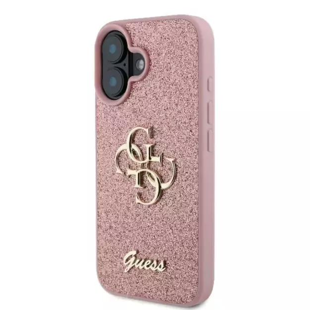 Guess Fixed Glitter Big 4G iPhone 16 Case - Pink 8