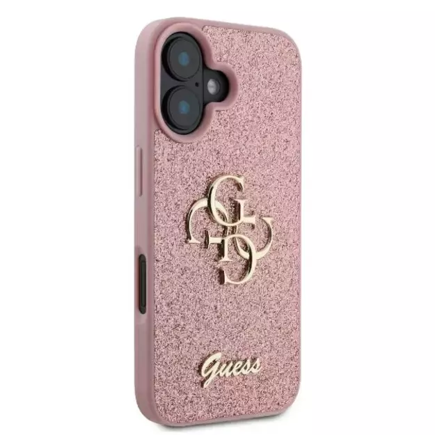 Guess Fixed Glitter Big 4G iPhone 16 Case - Pink 10