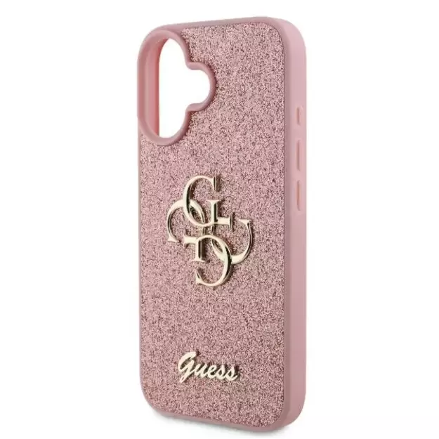 Guess Fixed Glitter Big 4G iPhone 16 Case - Pink 12