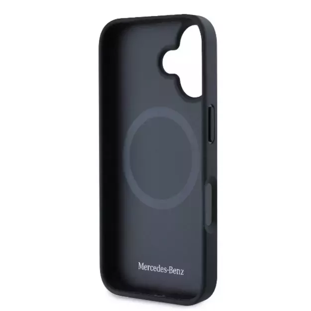 Mercedes Plain Smooth Leather MagSafe iPhone 16 Case - Black 13