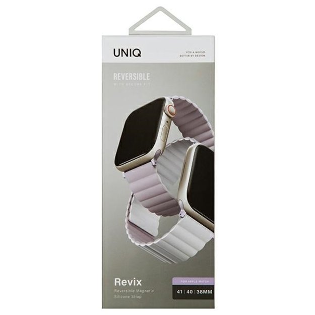 Uniq Revix strap for Apple Watch 1/2/3/4/5/6/7/8/SE/SE2 38/40/41mm - lilac and white 9