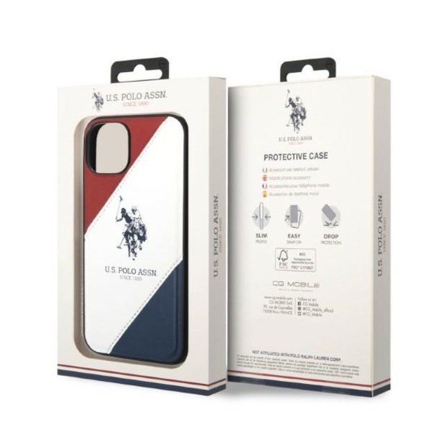 US Polo USHCP14MPSO3 iPhone 14 Plus 6.7&quot  white/white Tricolor Embossed 6