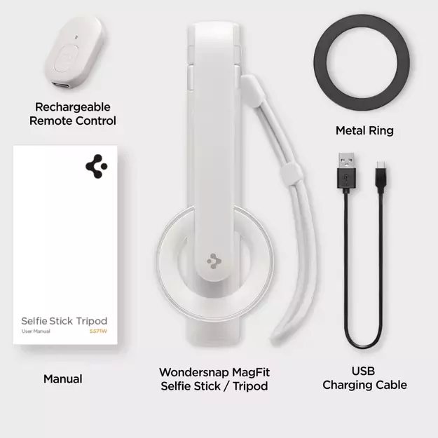 Selfie stick Spigen S571W MagSafe Bluetooth with tripod - beige 22
