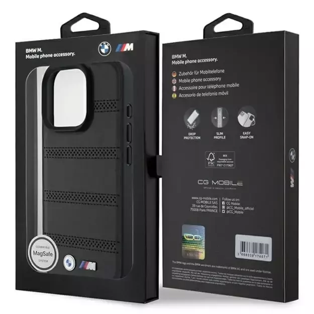 BMW M Perforated And Stitched Line MagSafe case for iPhone 16 Pro - black 7