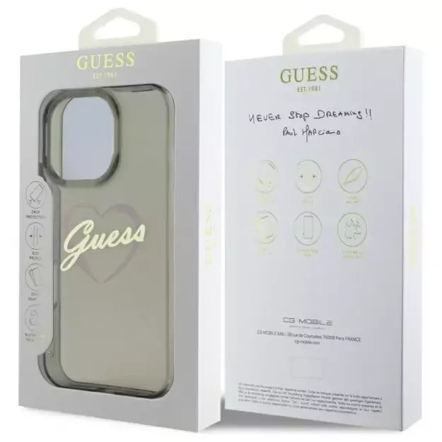Guess IML Heart Case for iPhone 16 Pro - Black 14