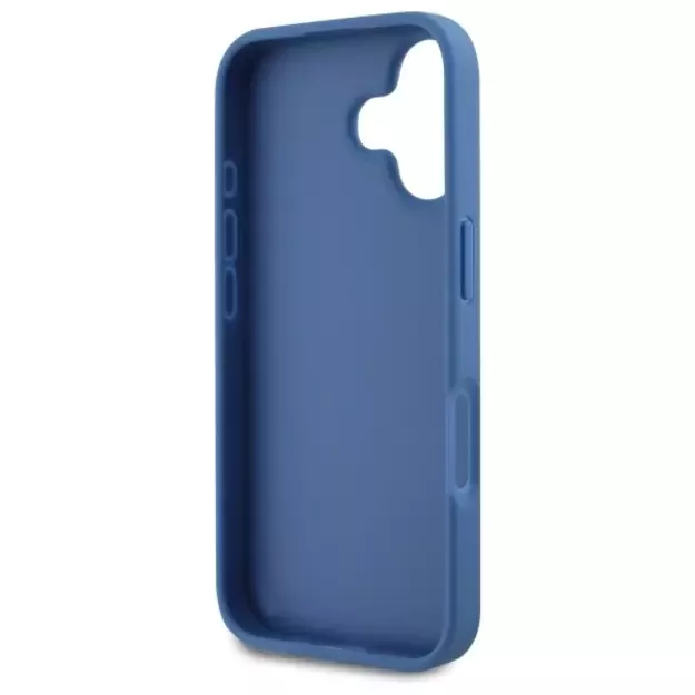 Guess Leather Metal Logo Strass Crossbody Case for iPhone 16 - Blue 13