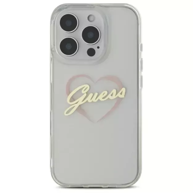 Guess IML Heart Case for iPhone 16 Pro Max - Transparent 2