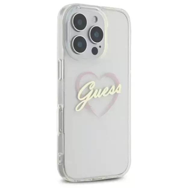 Guess IML Heart Case for iPhone 16 Pro Max - Transparent 3